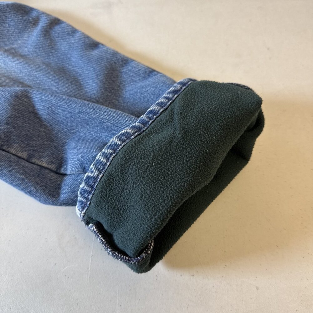 LL Bean Men's 40x30 Double Relaxed Fit Fleece Lined Blue Jeans Vintage (N8) - Picture 14 of 15